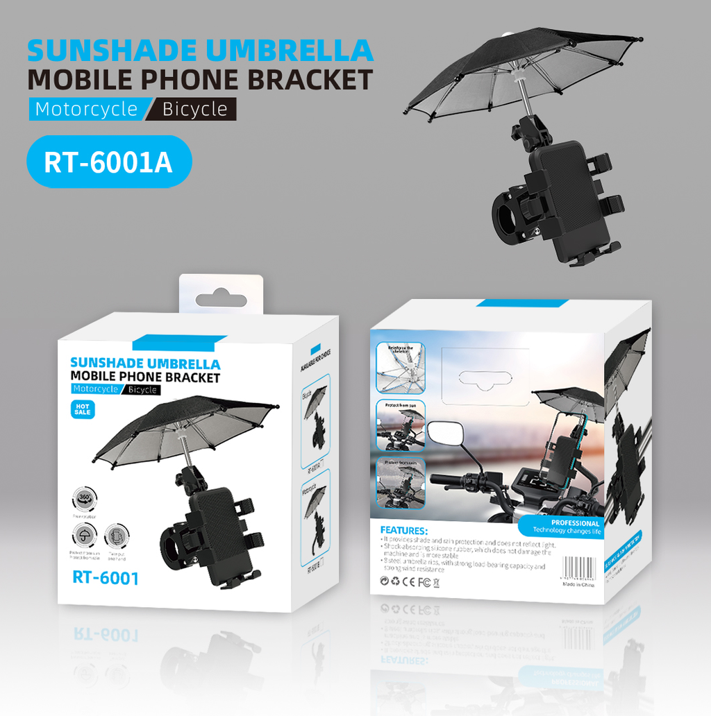 Sunbshade umbrella mobile phone bracket for Motorcycle/Bicycle ,Small Orders Accepted & Low MOQ